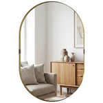 Wall Mirror With Elevated Aluminium Alloy Frame, 60 X 90 Cm | Gold