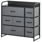 HOMCOM 3-tier Fabric Bedroom Dresser With 7 Foldable Drawers, Grey
