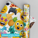 Emoji 2 Sheets & 2 Tags Wrapping Paper