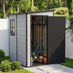 Breeins 5x4 Ft Pent Roof Garden Plastic Storage Shed