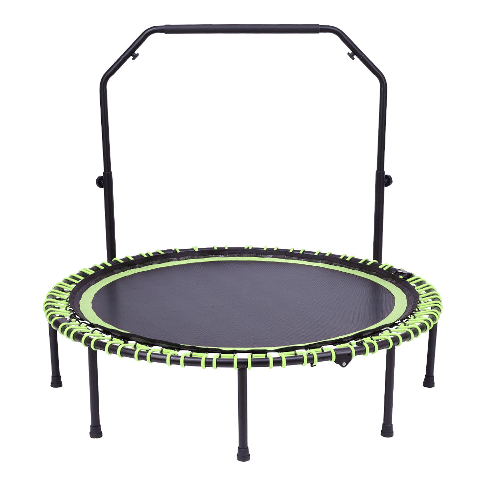 48in Bungee Cords Foldable Round Trampoline With Adjustable U-handle Bar | Green