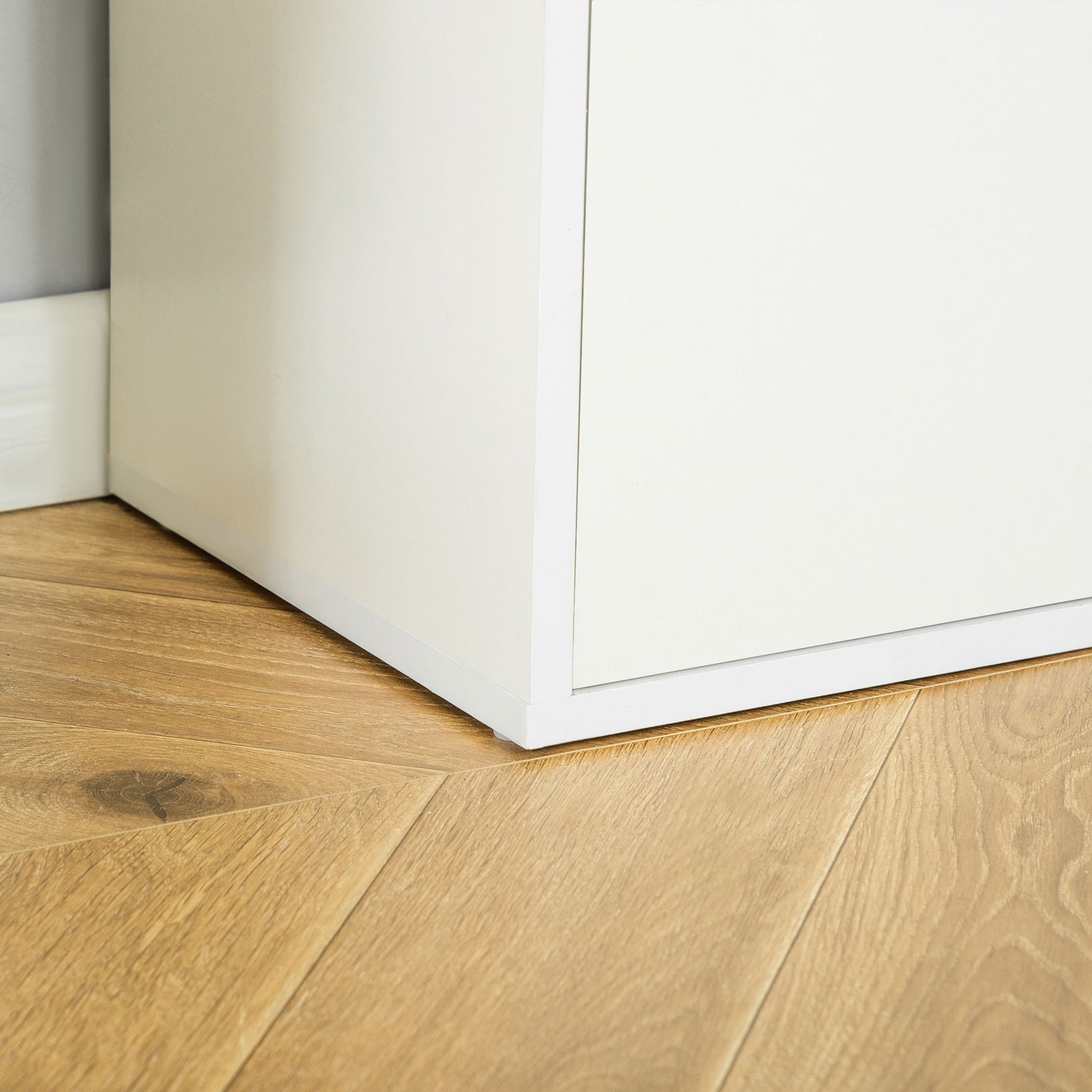 2 Door 4 Shelves Bookcase Wooden Storage Cabinet | One Size | White