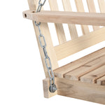 2 Seater Porch Wooden Swing Chair Garden Bench With Chains