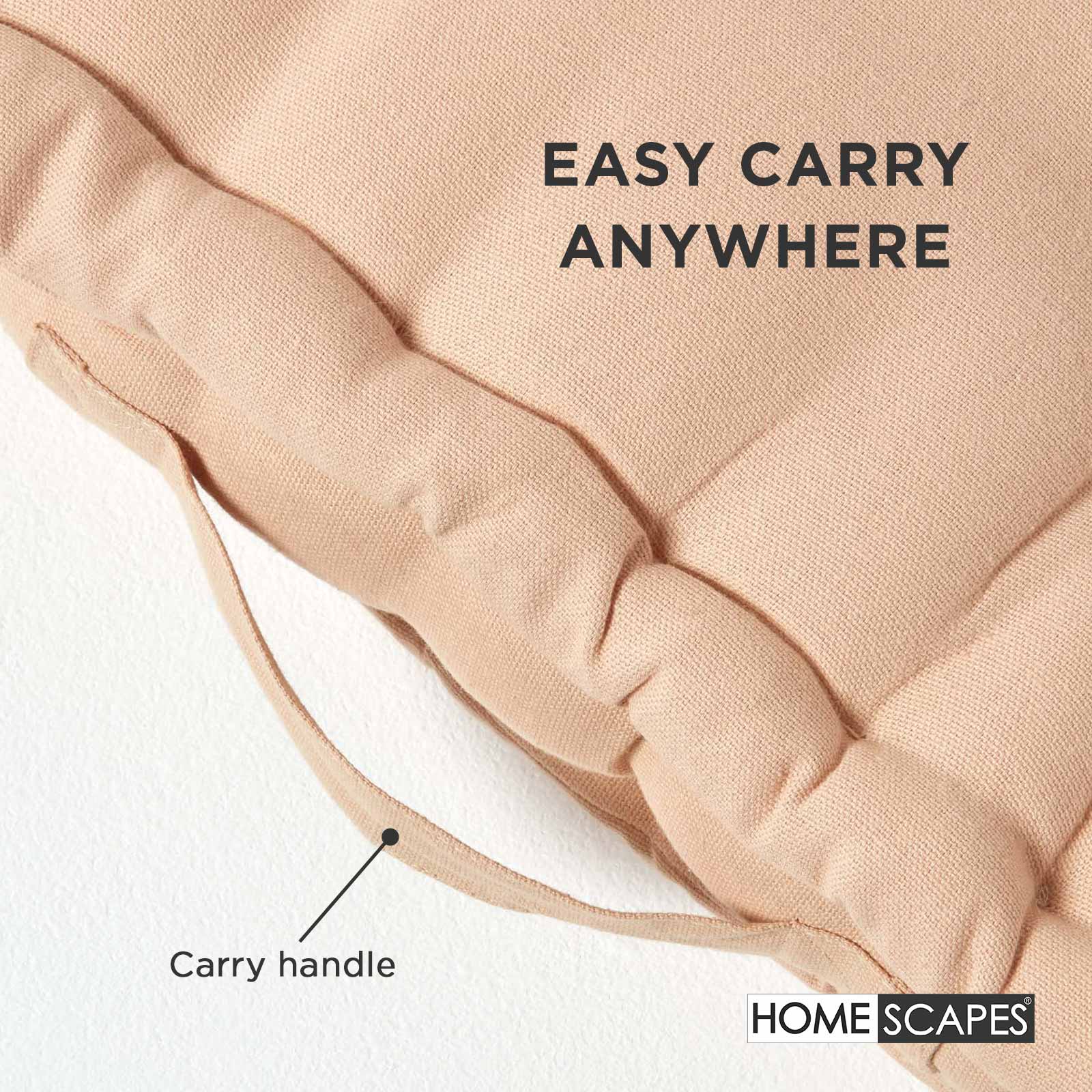 Cotton Plain Floor Cushion | 40cm x 40cm | Natural