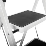 4 Step Ladder Heavy-duty Steel Folding Step Stool 150kg Capacity | White