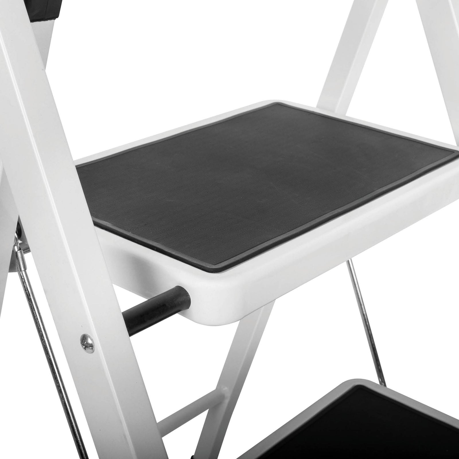 4 Step Ladder Heavy-duty Steel Folding Step Stool 150kg Capacity | White