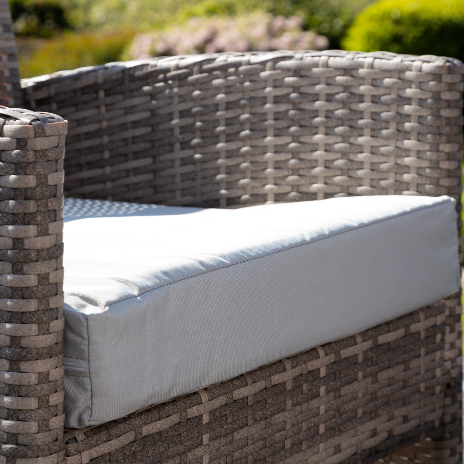 Arlo Grey Rattan Lounge Set - 2 Seat Sofa, 2 X Chairs + Table | Light Grey