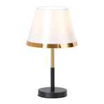 White & Gold Led Table Lamp With Cone Shade – Adjustable Colour Temperature, Push-button Control