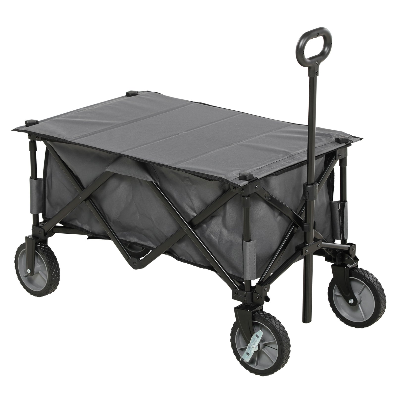 Folding Garden Trolley With Folding Board | Dark Gray