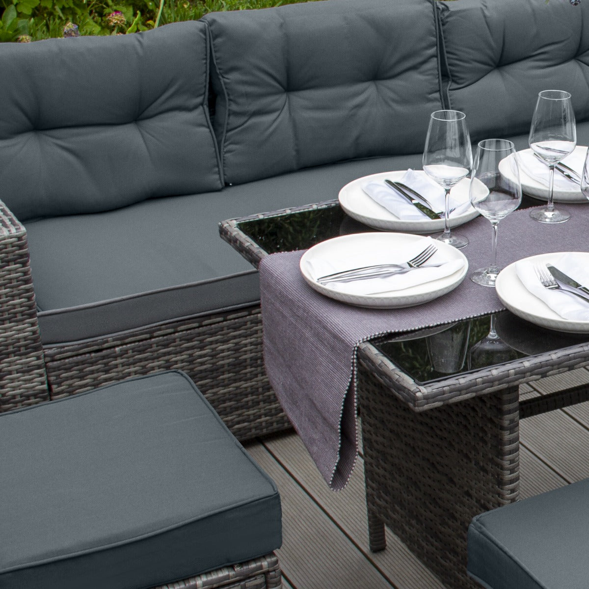 Rattan Corner Set | Grey