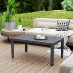 Outdoor Side Table Garden Table W/ Steel And Slat Top