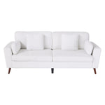 2-seater Chenille Upholstered Sofa With Pillows | White