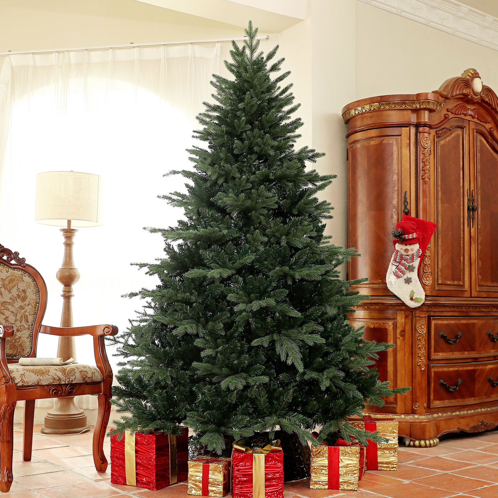 5/6/7ft Artificial Spurce Christmas Tree With Branches | 7ft | Green