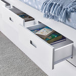 Veera Guest Bed With Drawers And Trundle With Memory Foam Mattresses | Single | White