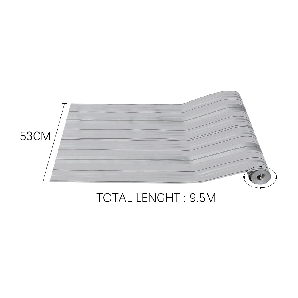 Modern Metallic Silver And Grey Striped Wallpaper