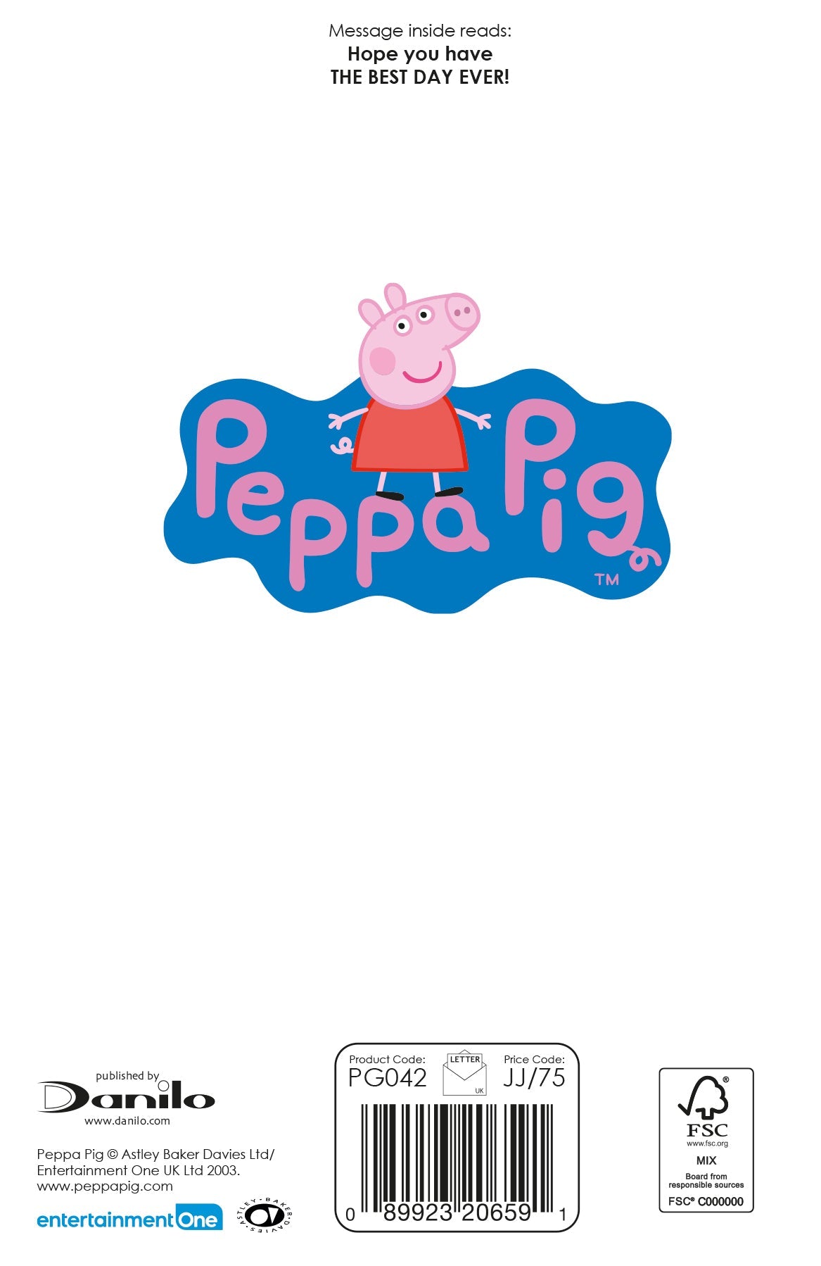 Peppa Pig It's Your Birthday Card Official Product