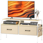 Tv Stand Cabinet With 2 Foldable Drawers | Natural