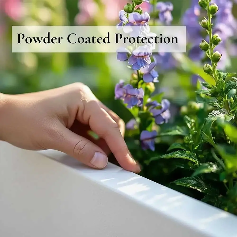 Zinc Galvanised Trough Planter | 120cm x 40cm x 40cm | White