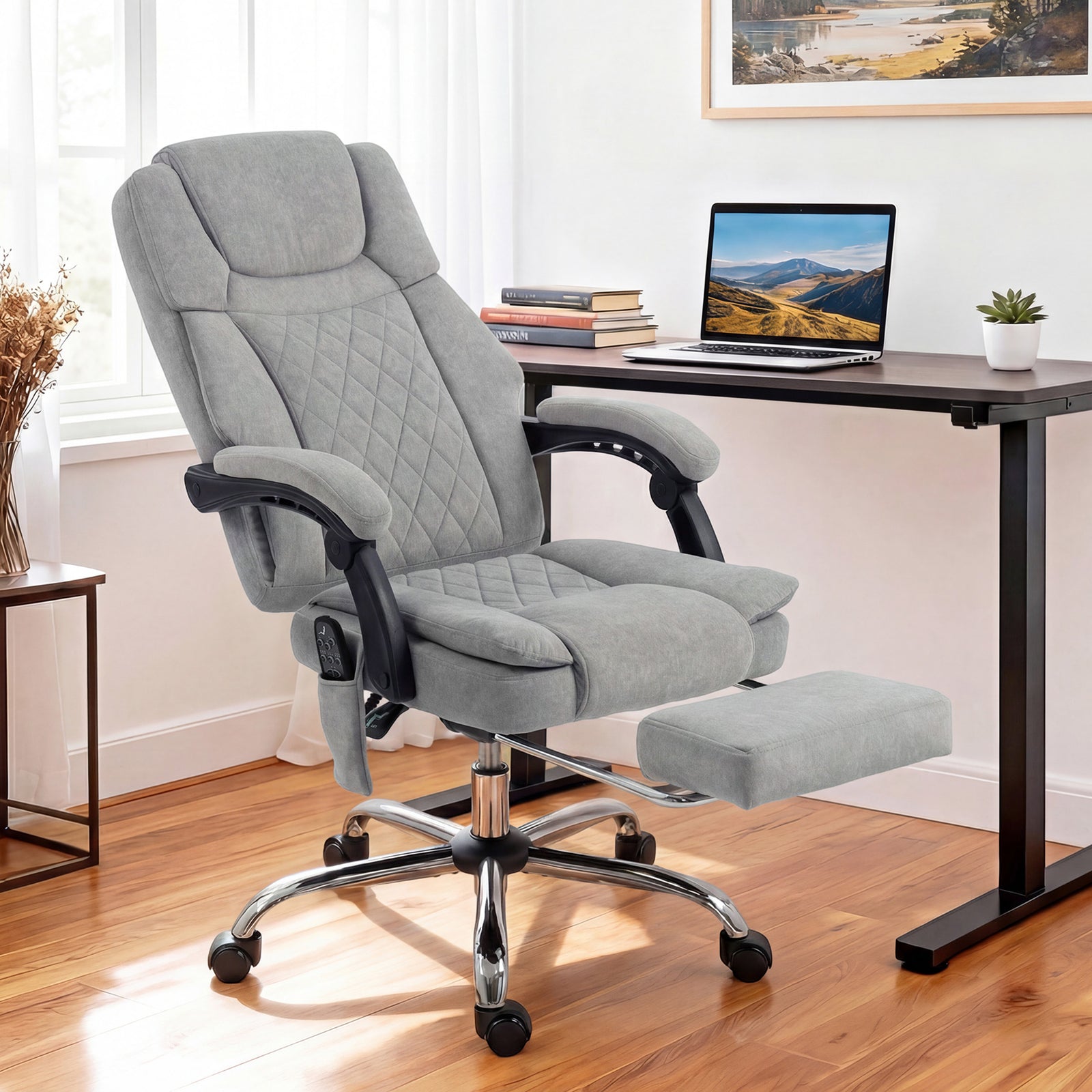 Executive Office Chair, Desk Chair With Massage And Heat | Grey