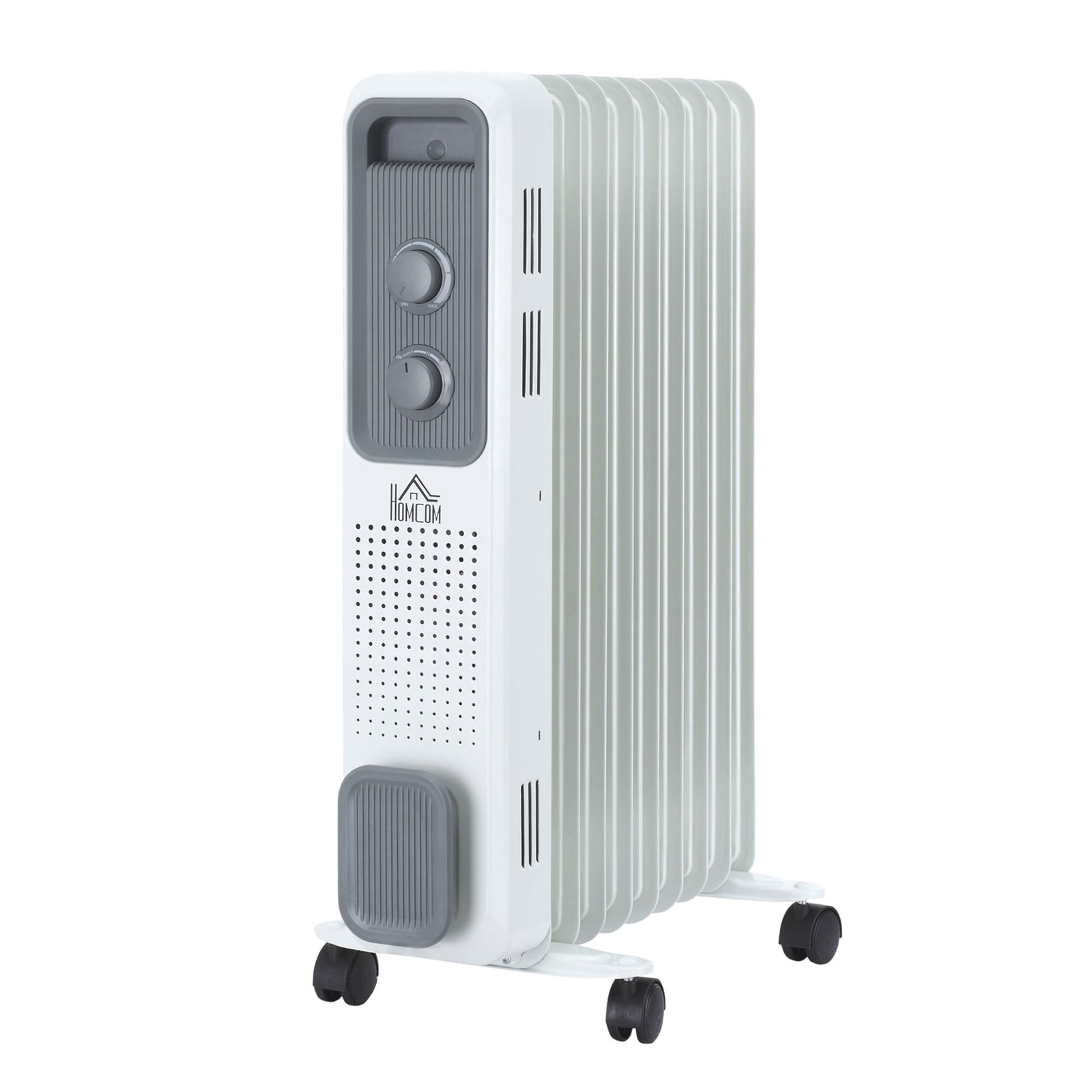 7/9/11 Fin Oil Filled Radiator Portable On Wheels | Medium | White