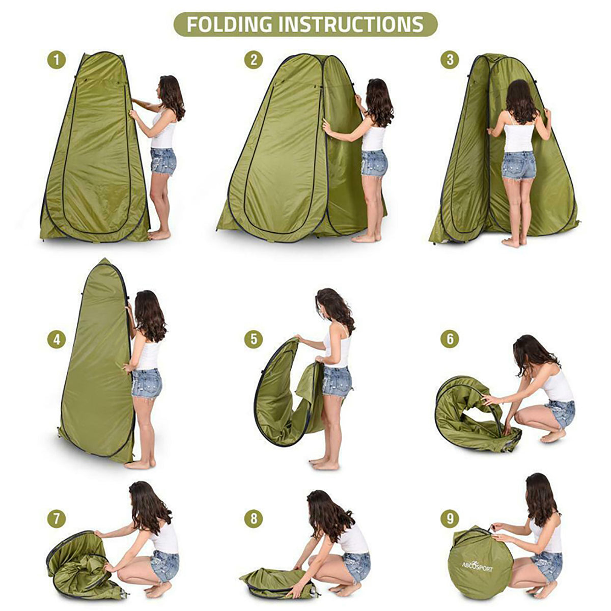 Portable Pop Up Toilet Tent Instant Foldable Camping Privacy Shower Changing Tent | Green