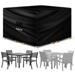 Square Waterproof Garden Furniture Cover, Outdoor Patio Weatherproof Rattan Sofa Shield | 125 x 125 x 74cm | Black