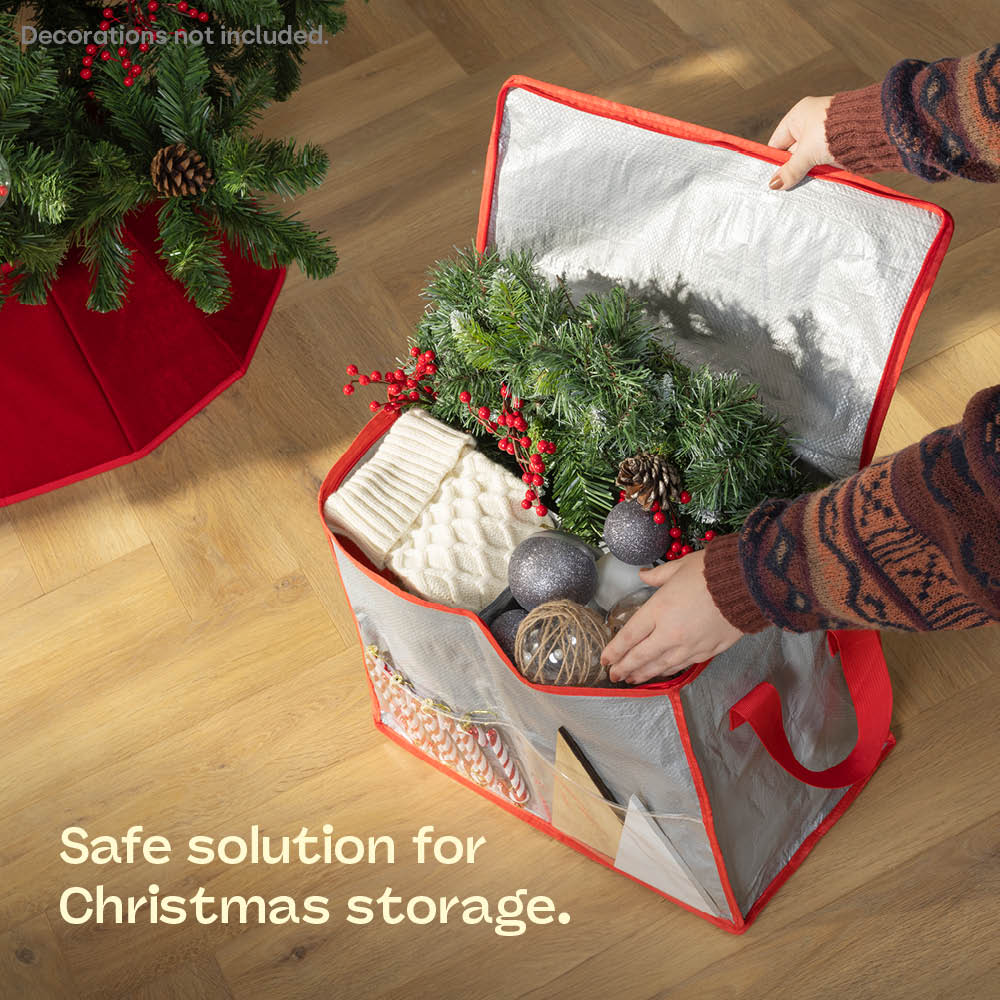 Heavy Duty Xmas Decoration Storage Bag With Dual Handles
