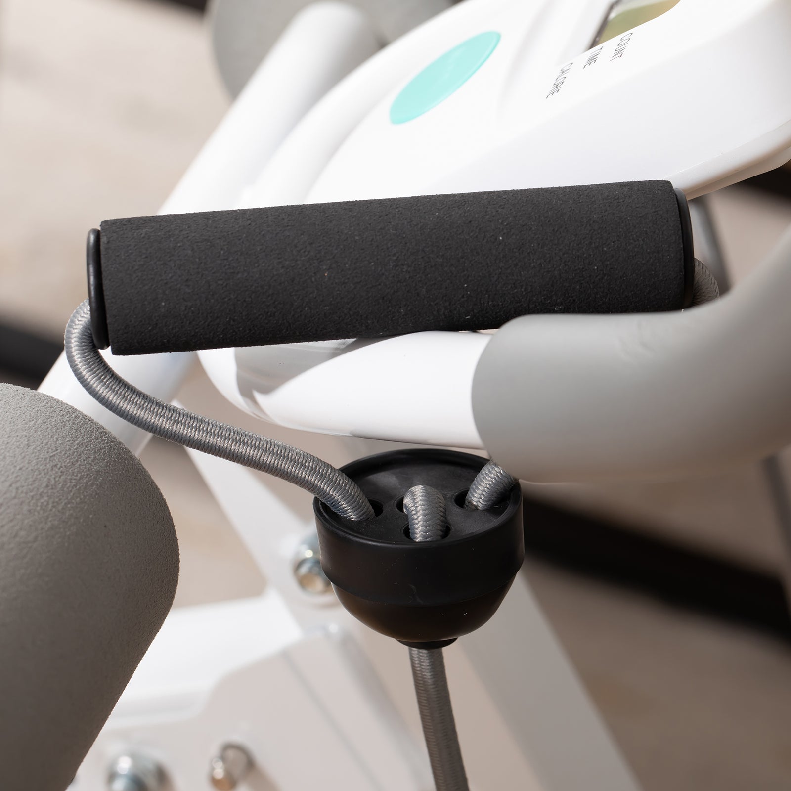 Foldable Abdominal Trainer With Adjustable Steel Frame | White