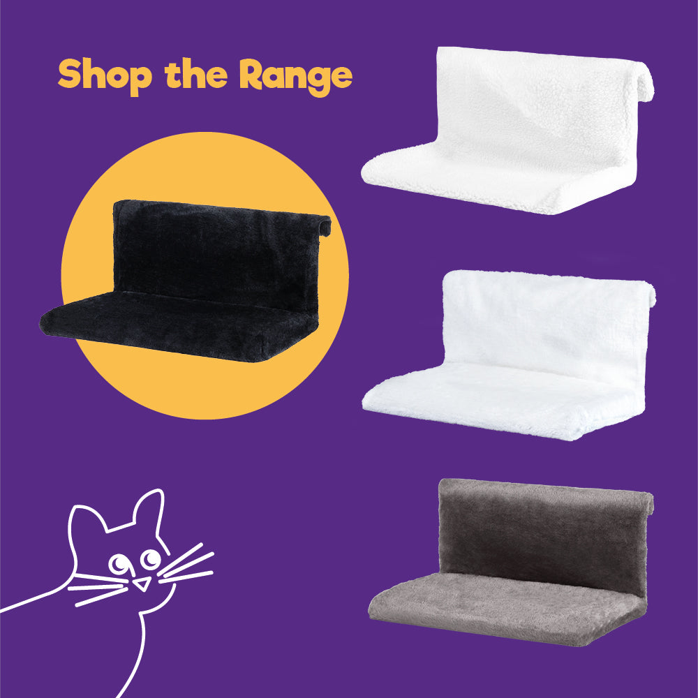 Petlicity Black Radiator Cat Bed With Removable Faux Fur Cover And Metal Frame