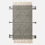Edessa Black & White Kilim Wool Rug | 150cm x 95cm | Black & White