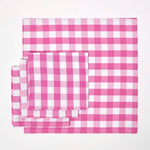 Block Check Cotton Gingham Napkins, Set Of 4 | 45cm x 45cm | Pink