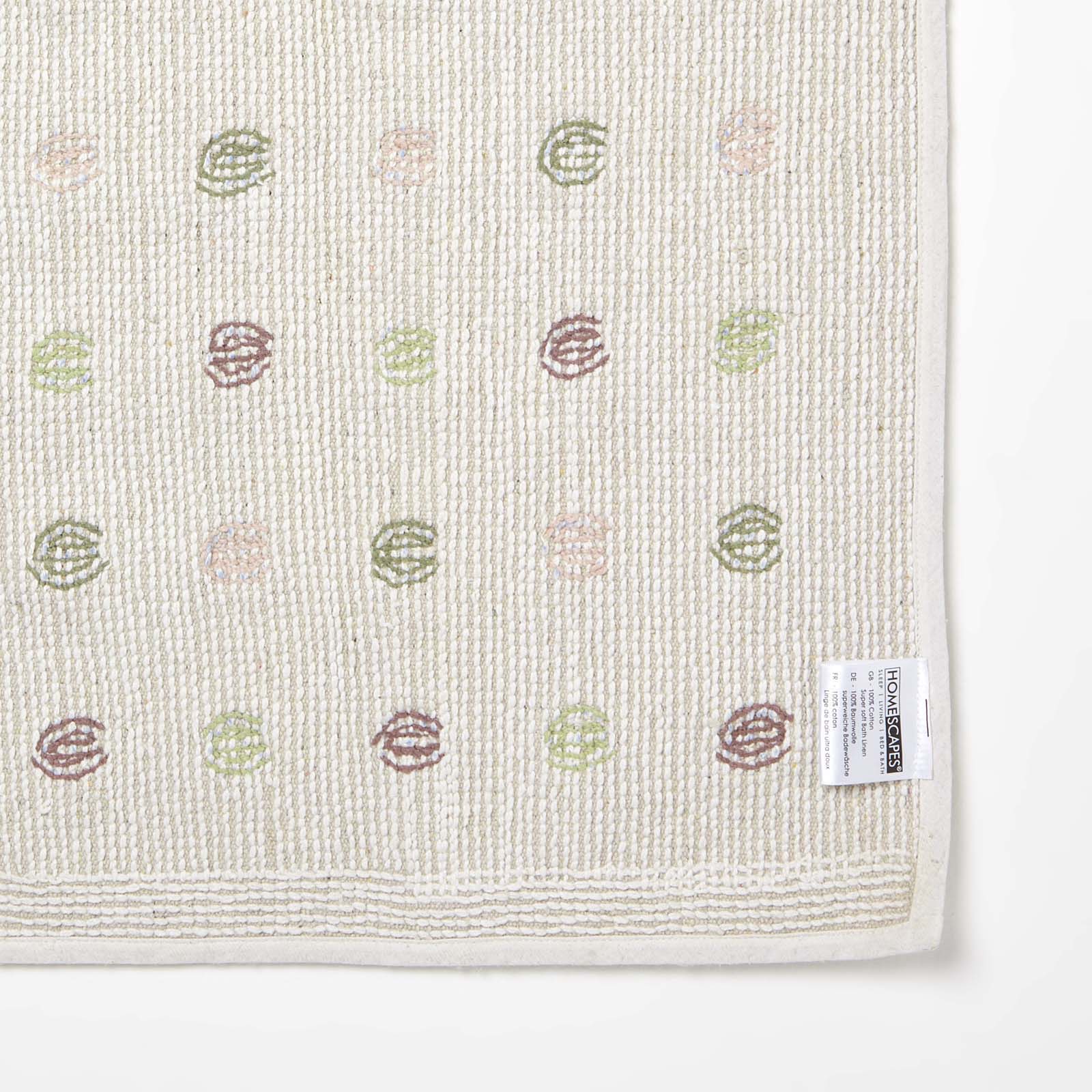 Tufted Cotton Bath Mat With Polka Dot Design | 50 x 80cm | Multi Colour