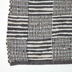 Black & White Real Leather Handwoven Striped Block Check Rug | 200cm | Black & White