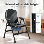 Commode Toliet Chair For Disabled Folding Adjustable Remmoveable Seat | Black