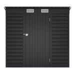 4x6ft Outdoor Storage Shed – Galvanized Steel Garden Shed Lockable With Double Doors & 2 Vents