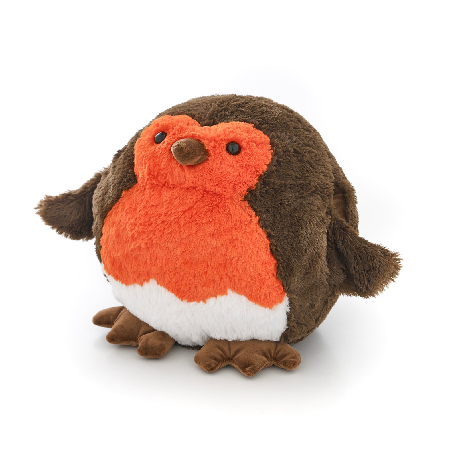 Soft Giant Handwarmer Cozy Plush Robin | 30cm x 30cm | Brown