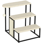 Cat Stairs W/ Sisal Scratching Board, Hanging Ball, Steel Frame - Cream