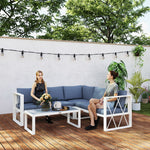 5 Seater Sectional Outdoor Sofa Set W/ Loveseats For Garden