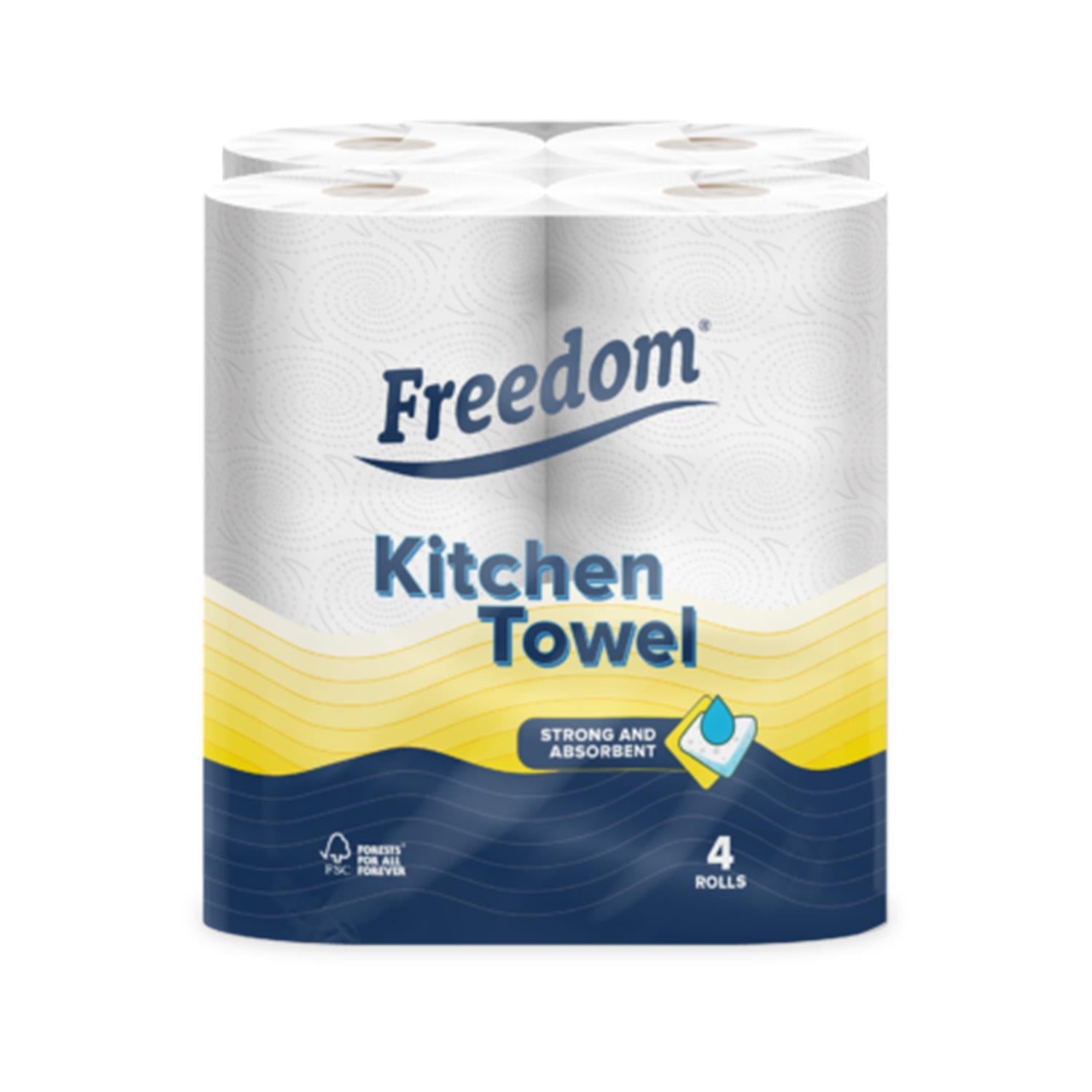 Freedom Lemon 3-ply 90 Rolls + Rhino Kitchen Paper 24 Rolls