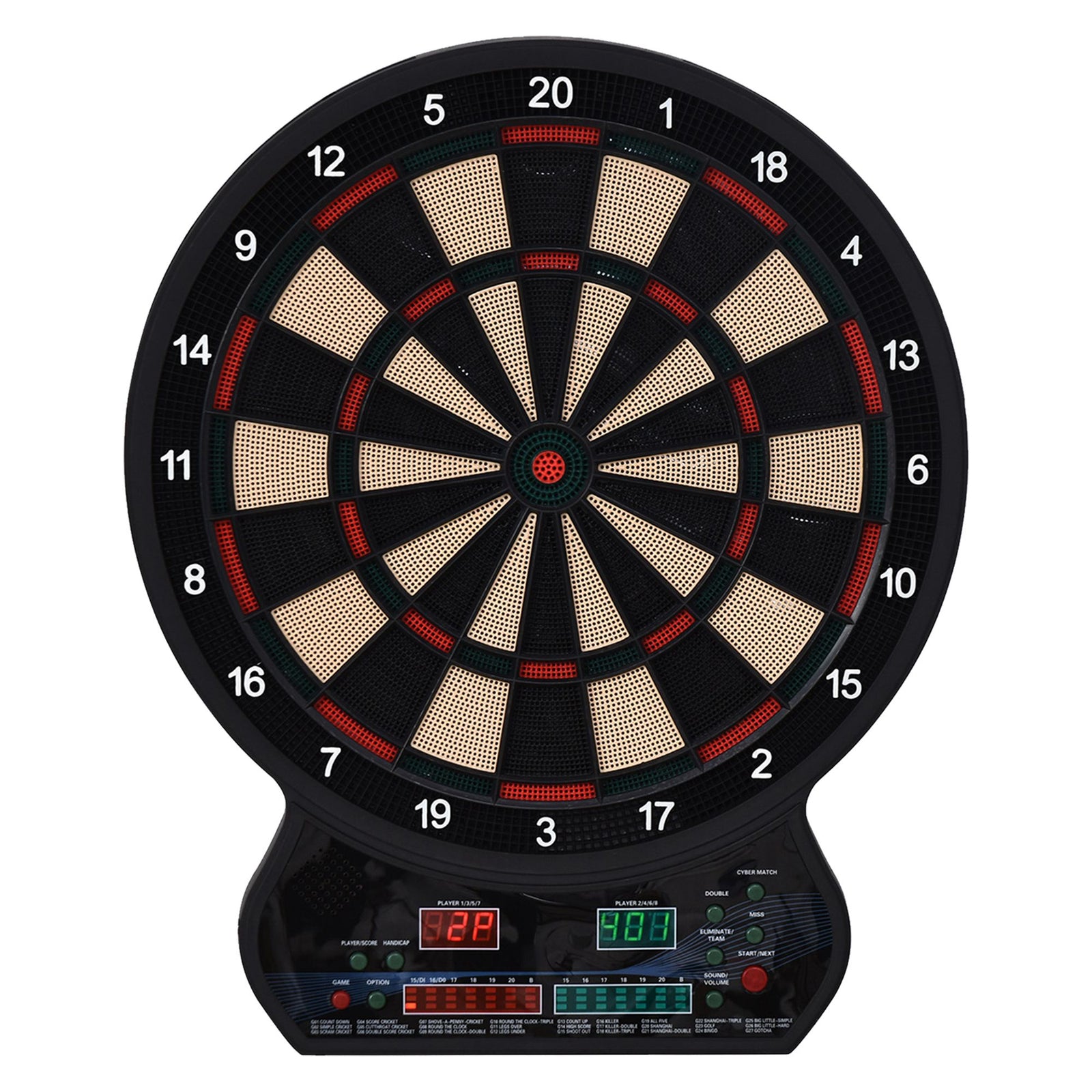 Electronic Dartboard Led 27 Games, 12 Soft Darts
