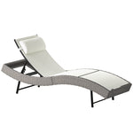 Rattan Sun Lounger With 5 Position Back, Texteline Seat | Cream