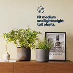 22cm Round Plant Pot Set Of 2 - Matt Grey