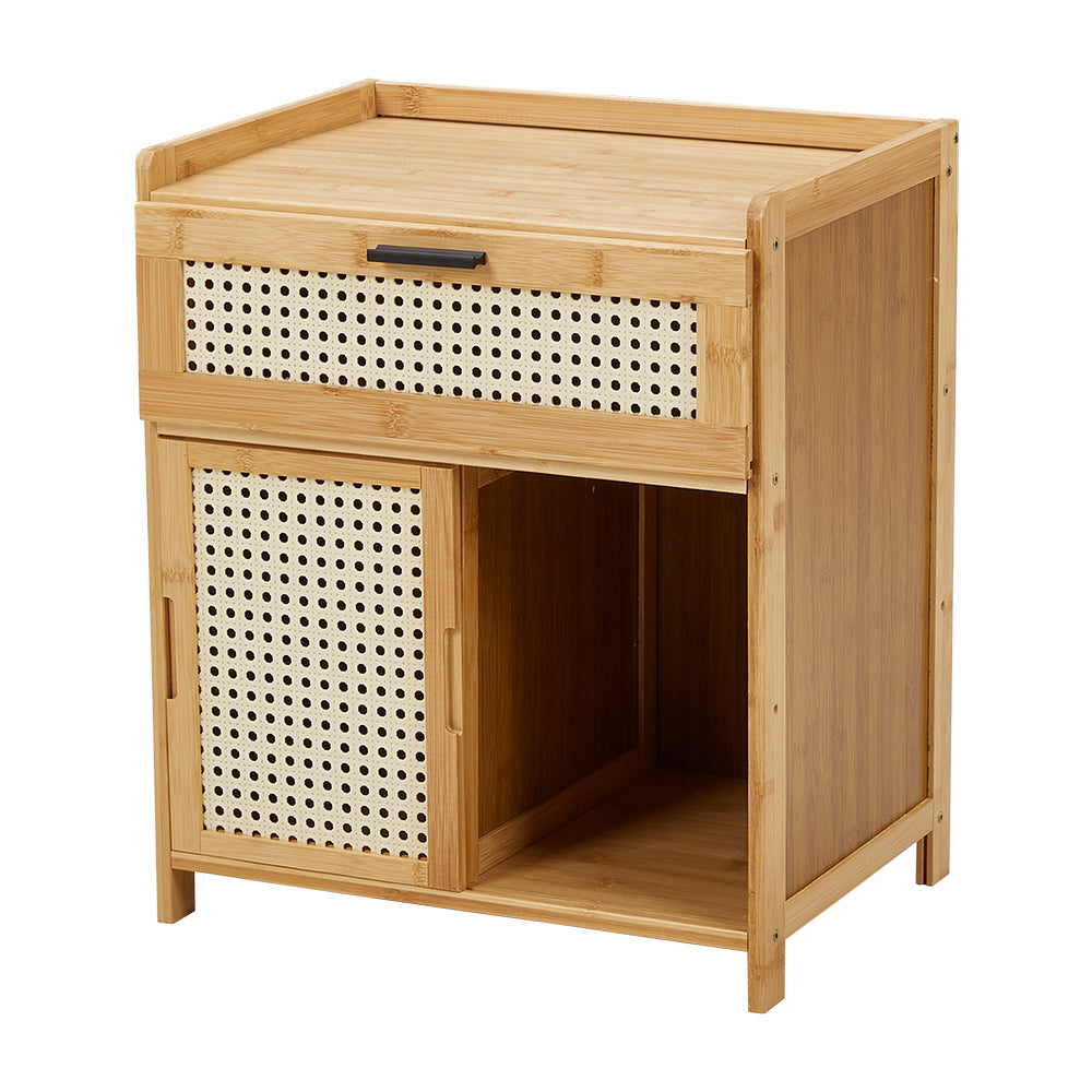 Wooden Nightstand Storage Cabinet