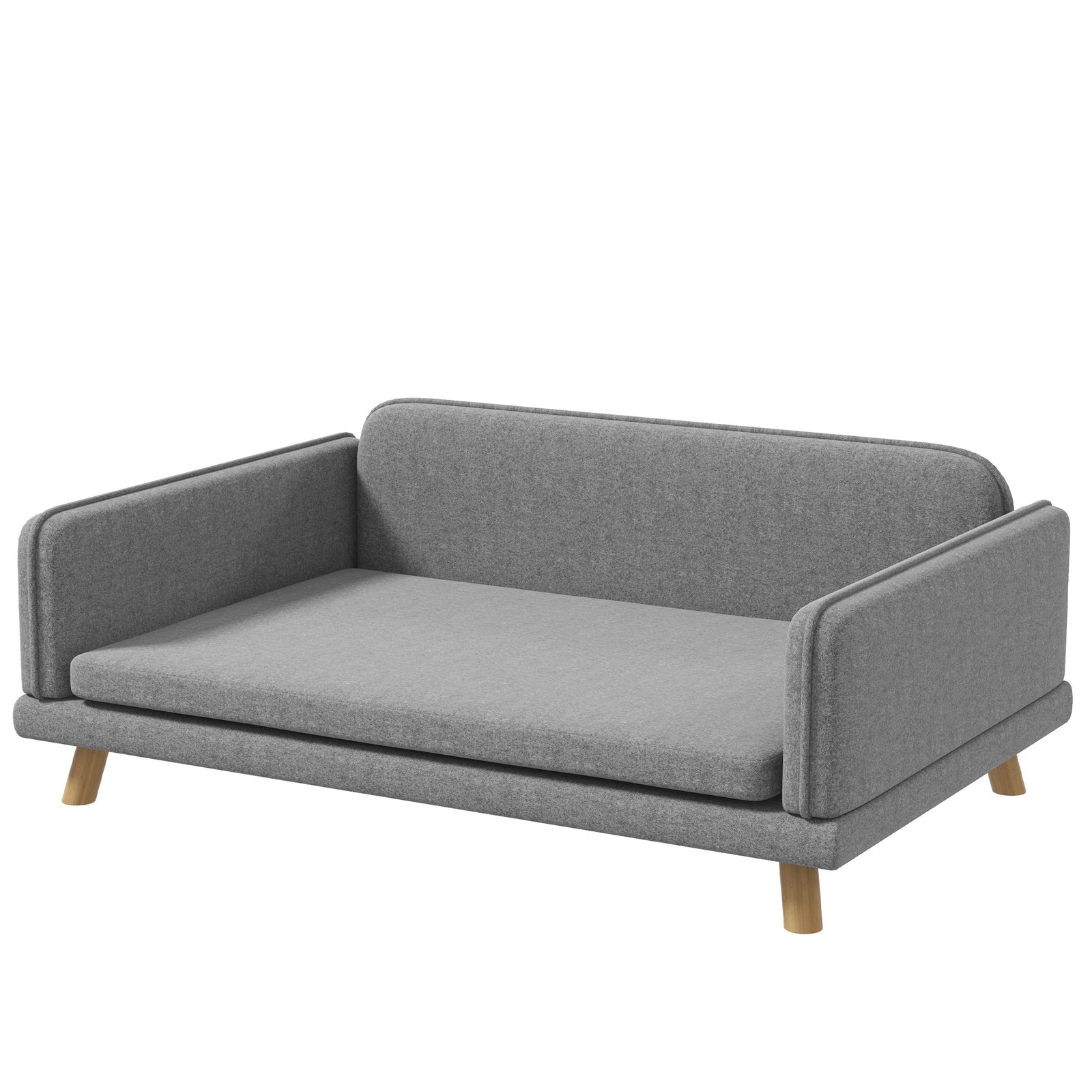 Dog Sofa Bed With Legs, Water-resistant Fabric For Medium Dogs - Grey