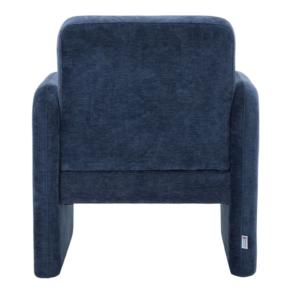 Chenille Modern Accent Chair With Lumbar Pillow | Blue
