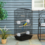 92cm Large Bird Cage With Perches, Food Bowls, Swing | Black