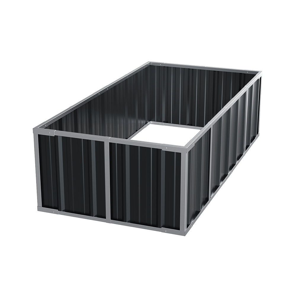 120/160/240cm W X 80cm D X 45cm H Anthracite Grey Raised Garden Bed Galvanized Raised Garden Bed Outdoor Heightened Steel Metal Planter Box | Medium