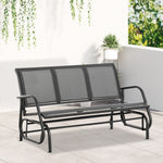 3-seat Glider Rocking Chair For 3 People Garden Bench Grey