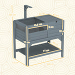 Wooden Tortoise House W/ Run, Shelter, Shelf, Lamp Holder