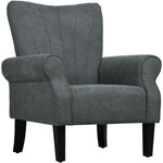 Armchair Upholstered Modern Accent Chair With Wood Legs | One Size | Gray